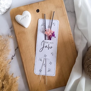 Carte cadeau DIY pour le Nouvel An (PDF) – Modèle de support pour cierges magiques | Carte de réveillon à imprimer | Carte de bonne année pour le réveillon