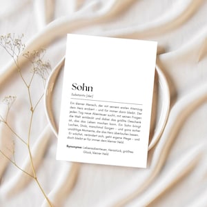 Sohn Printable Karte | Digitale Karte mit Spruch zum Ausdrucken | Geschenk für Sohn | Emotionale Karte für Herzensjunge | PDF Download