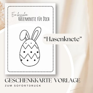 Modèle PDF imprimable de Pâques pour un cadeau en espèces plein d'amour | Parfait pour : Pâques | Carte cadeau | petite chose | Don en espèces