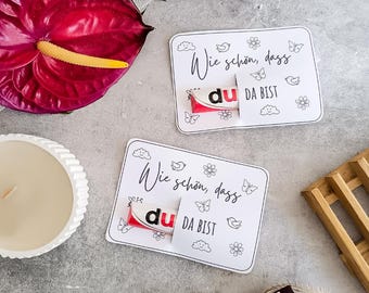 Duplo card "How nice that you're here" – Printable welcome greeting | PDF & PNG | DIY thank you gift idea to print