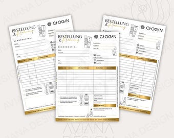 CHOGAN Order & Invoice Pad, DIN A5, 50 sheets, elegant, unique pad, invoice, order form. Also suitable for small businesses.