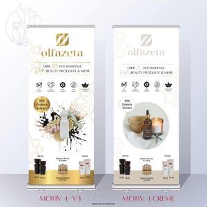 CHOGAN Roll-up Banner, hochwertiger Druck - Neue Chogan Flacons