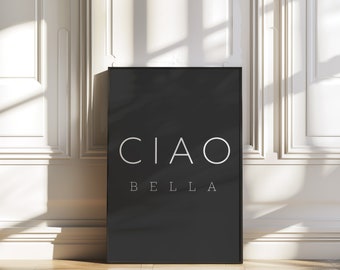 Impresión de Ciao Bella: Arte mural con tipografía italiana (descarga digital)