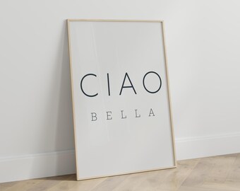Impresión de Ciao Bella: Arte mural con tipografía italiana (descarga digital)
