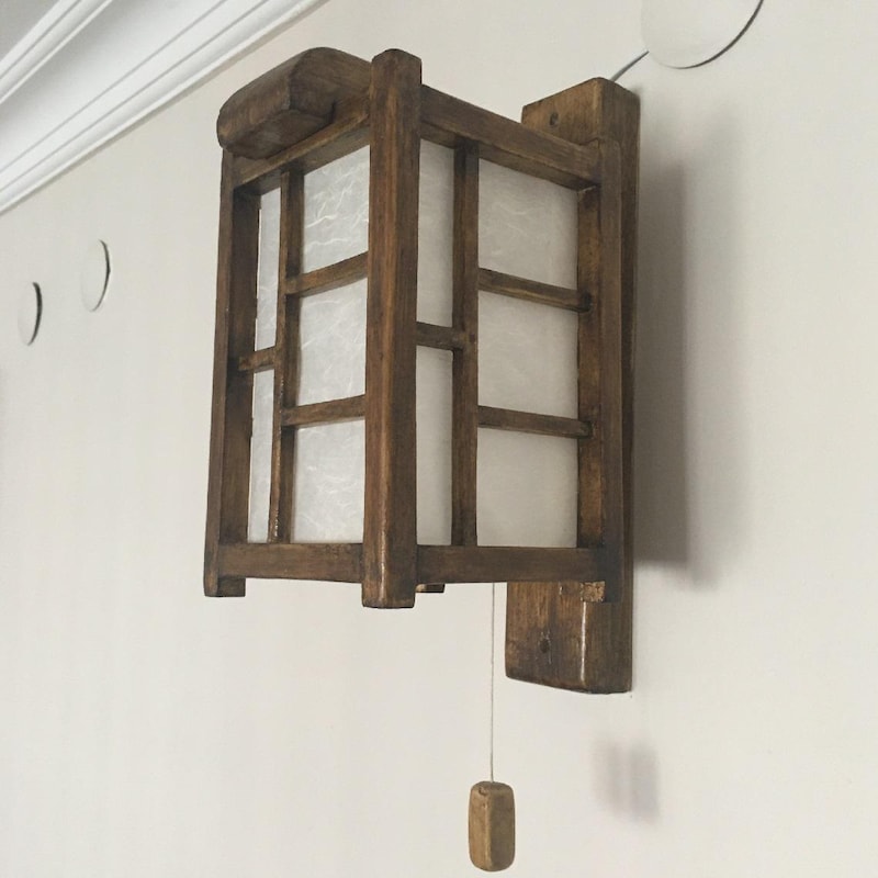 Japanese Style Wall Lamp - Etsy