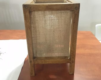 Lámpara de escritorio de madera, lámpara de madera hecha a mano.