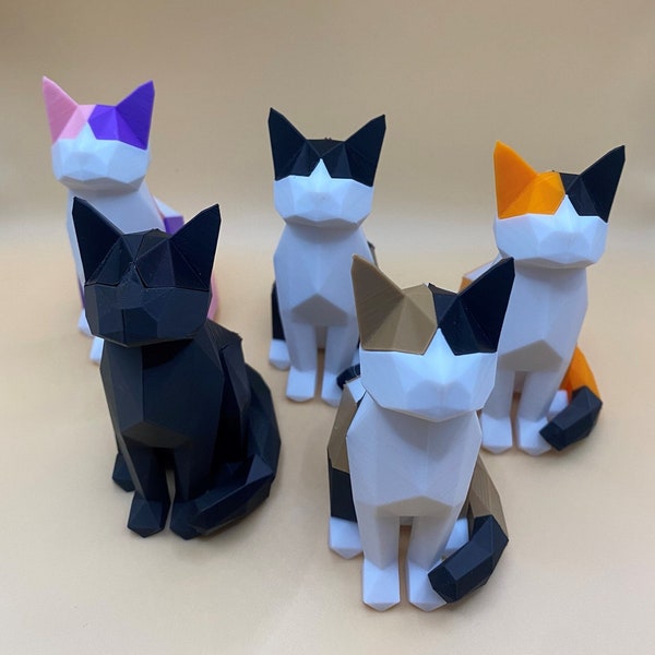 Cat Puzzle | Gifts for Cat Lovers | Cat Toys | Cat Decorations | Customizable Cat Figurine | Low Poly