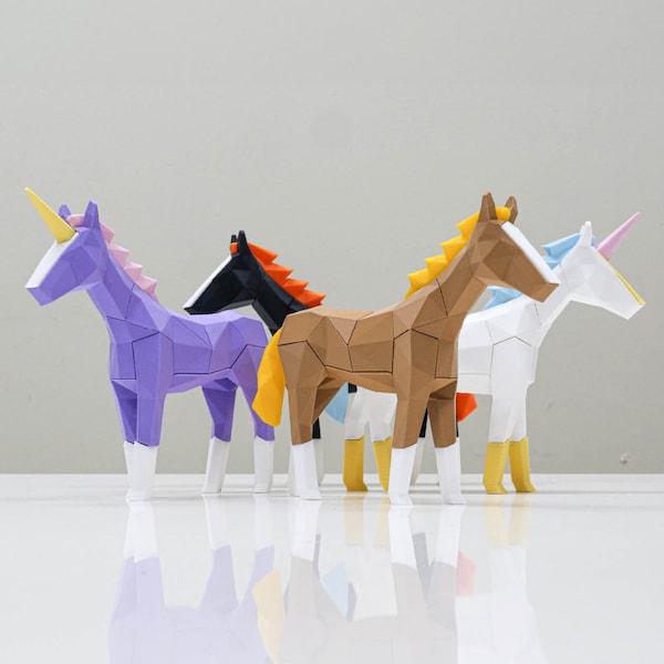 Unicorn Puzzle | Unicorn Gifts | Unicorn Toys | Horse Gifts | Horse Toys | Customizable Horse | Customizable Unicorn | Low Poly