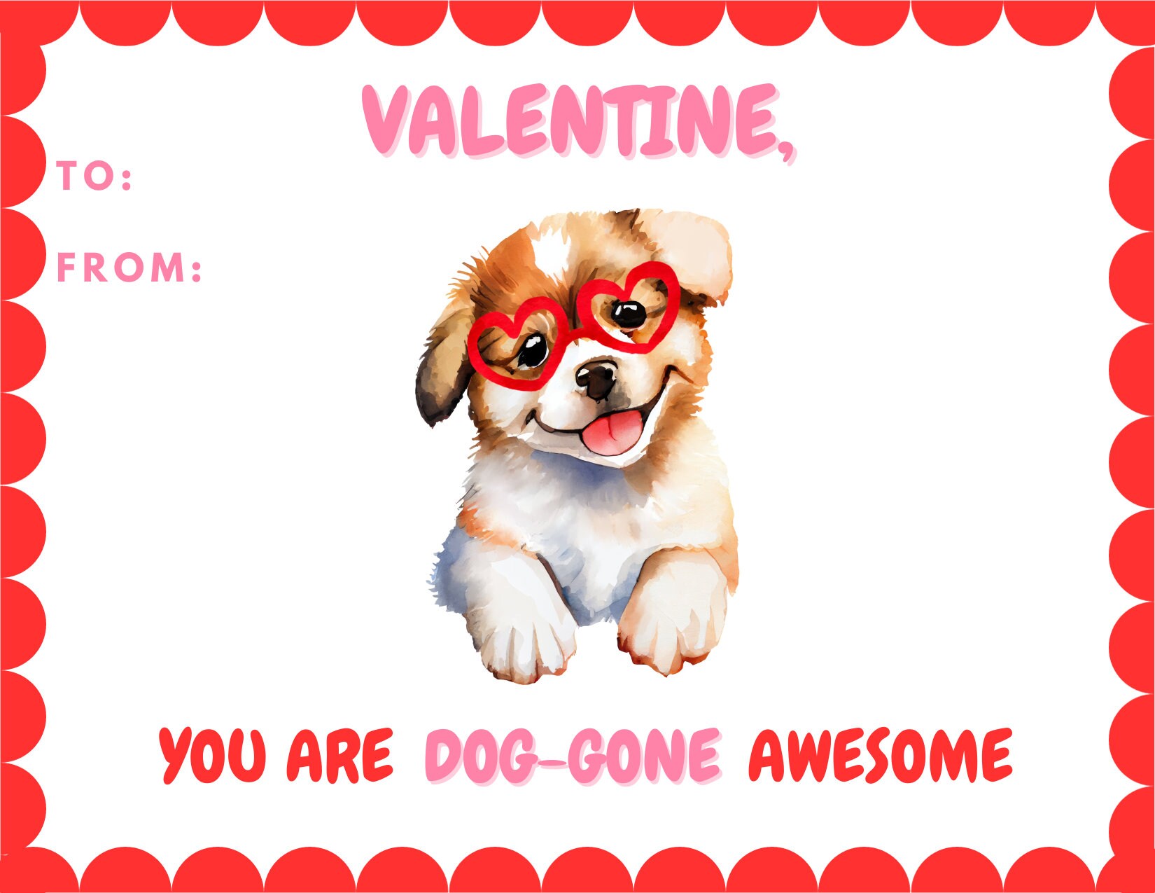 Printable Dog Valentine's Day Cards Etsy