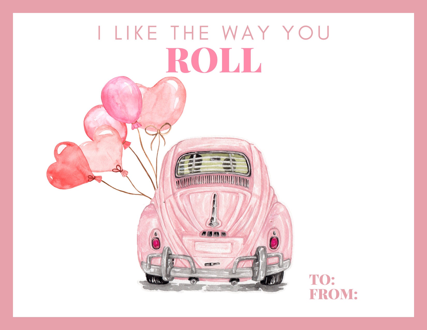Printable Car Valentine's Day Cards - Etsy