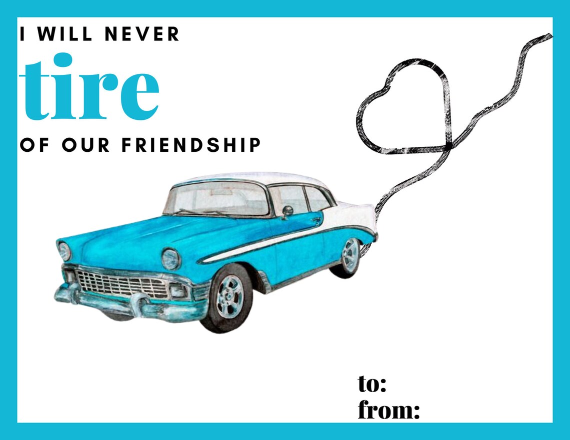 Printable Car Valentine's Day Cards - Etsy