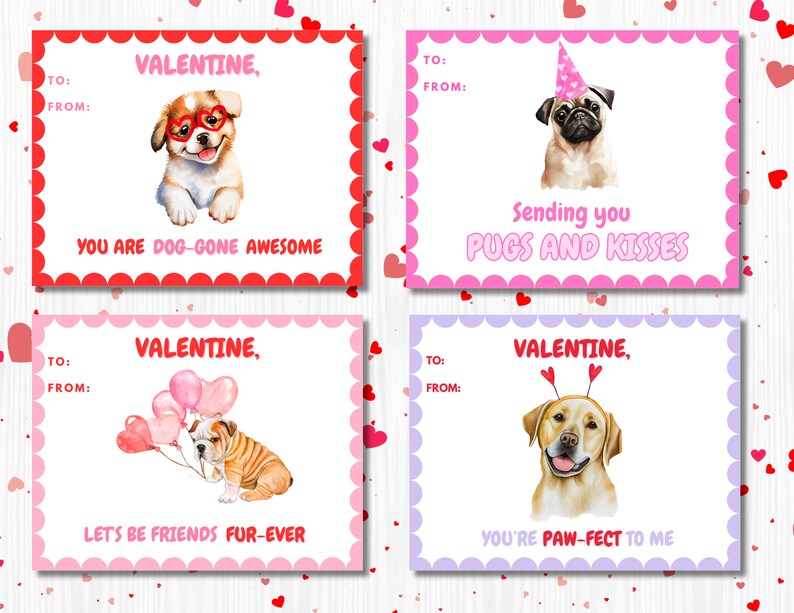 Printable Dog Valentine's Day Cards - Etsy