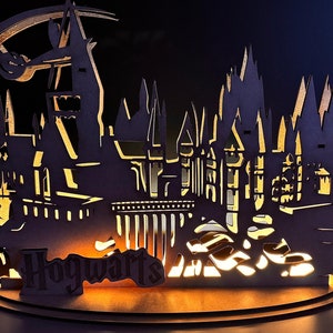 Hogwarts LED Lampe Harry Potter Licht Light Beleuchtung goldener Schnatz Skyline