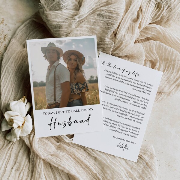 Husband Wedding Card | Today I Get To Call You My Husband | Husband Vow Card | Husband Wedding Day Card | Editable Template | To My Groom