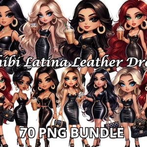 Abito in pelle Chibi Latina, 70 PNG, Clipart Chicana, Png bambole Chibi, Png ragazza Chibi, Png donna latina, Clipart Latina, Png Chicana, Png Chibi