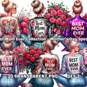 Colección "La mejor mamá del mundo" - Set especial del Día de la Madre 2, 20 PNG, Clipart del Día de la Madre, Clipart de Mamá, Clipart de la mejor mamá del mundo, Mamá Png, Clipart de Mamá