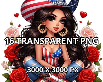 Chibi Vaquera Día de la Independencia Png, 16 Png, 4 de julio Png, Chica Occidental Png, Vaquera Png, Chica de Campo Png, Vaquera Clipart, Chibi Chica Png