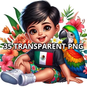 35 Chibi schattige Mexicaanse babyjongen clipart, Latino Boy clipart, Mexicaanse jongen clipart, Chibi Boy PNG, Mexicaanse jongen PNG, kleine jongen PNG, Mexico PNG