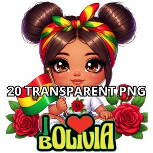 Super Lindo Chibi Boliviana Niña Png,20 Png, Niña Boliviana Png, Orgullosa Boliviana Png, Latina Clipart, Chibi Chica Png, Latina Png, Bolivia