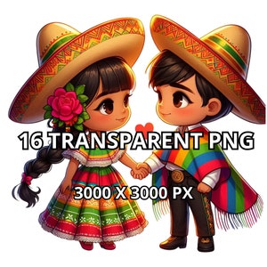 Super mignon Chibi mexicain fille et garçon Clipart, 16 PNG, mignon Chibi couple mexicain, Chibi fille mexicaine, Chibi garçon mexicain, Chicano Couple Png