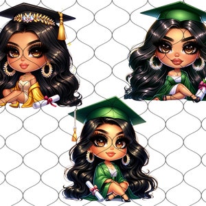 Chibi Chicana Graduation, 20 PNG, Chibi Latina Graduation, Graduation Png, Diploma Clipart, College Clipart, Graduation Clipart, Latina Png image 5