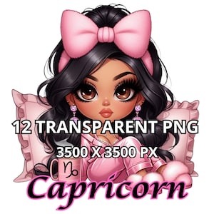 Sternzeichen-Png-Bundle, 12 TRANSPARENTE PNG, Sternzeichen-Png, Chibi-Latina-Sternzeichen-Mädchen-Png, Latina-Frau-Png, Latina-Png, Chibi-Png, Chibi-Clipart