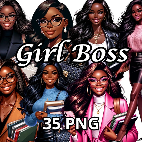 Girl Boss Clipart, 35 PNG, Lady Boss Clipart, Girl Boss Png, Boss Babe Clipart, Glam Girl Clipart, Black Girl Magic, Melanin Queen,Afro Diva