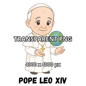Papa Leone XIV PNG, PNG TRASPARENTE, Nuovo Papa, Clipart del Papa, Papa carino Chibi, Robert Prevost Nuovo Papa, Arte del Papa cattolico, Arte cattolica Chibi