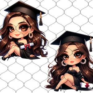 Chibi Chicana Graduation, 20 PNG, Chibi Latina Graduation, Graduation Png, Diploma Clipart, College Clipart, Graduation Clipart, Latina Png image 8