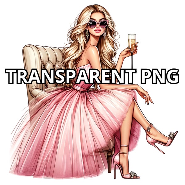 Fashion Girl Clipart, TRANSPARENT PNG, Glam Girl Png, Fashionista Clipart, Fashion Clipart, Girl Boss Clipart, Glam Girl Clipart, Luxury Png