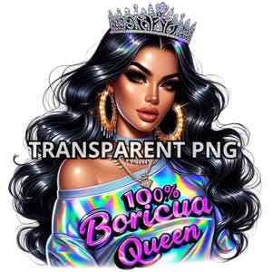 Boricua Queen Png, TRANSPARENT PNG, Boricua Png, Puerto Rico Clipart, Boricua Clipart, Puerto Rico Png, Proud Puerto Rican Png, Latina Png