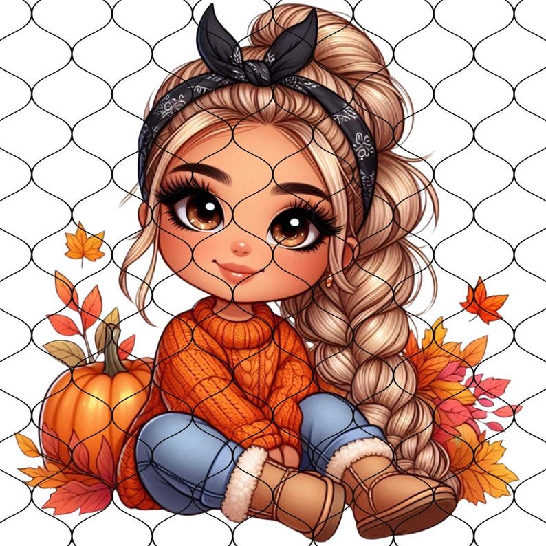 Autumn Chibi Cute Blonde Latina Baby Girl, 25 PNG, Latina Princess ...