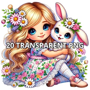 20 Chibi Pâques Blonde bébé fille, Pâques Png, Lapin Png, Chibi Girl Png, Chibi Dolls Png, Pâques Clipart, Bunny Clipart, Chibi Girl Clipart