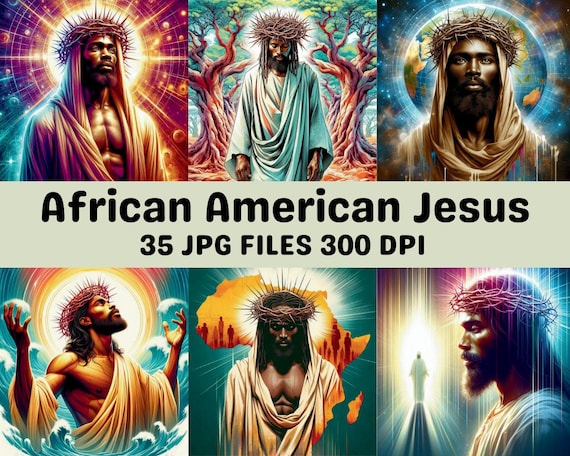 35 African American Jesus, JPG FILES 300 DPI, Black Jesus, Christian Art, Religious Png, Jesus Christ Art, Jesus Clipart, Faith Hope Love