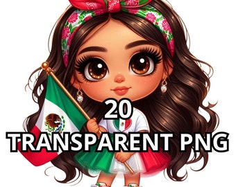 Super Lindo Chibi Mexican Girl Clipart, 20 PNG, Princesa Latina Clipart, Chica Hispana Png, Chibi Girl Clipart, Chibi Girl Png, Chibi Dolls Png