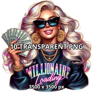 10 splendidi PNG milionari, clipart ragazza alla moda, PNG denaro, clipart fashionista, clipart moda, PNG ragazza alla moda, PNG moda, Lady Boss