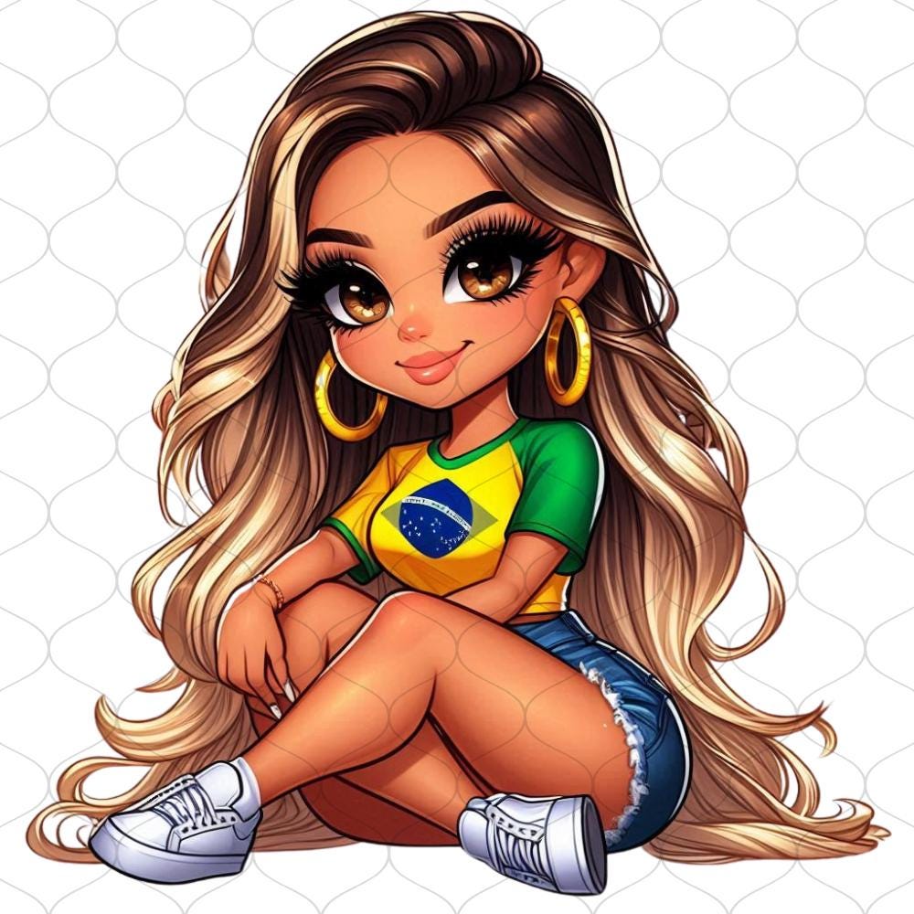20 Gorgeous Chibi Brazilian Blonde Girl Png, Brazil Clipart, Chibi Girl ...