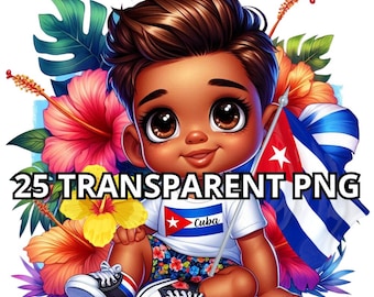 Chibi Cute Cuban Baby Boy Clipart, 25 PNG, Cuban Boy Png, Cuba Png, Latino Boy Clipart, Chibi Boy Clipart, Chibi Boy Png, Cuba Clipart