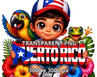 Bebé puertorriqueño chibi niño PNG, PNG transparente, Boricua PNG, imágenes prediseñadas de Puerto Rico, imágenes prediseñadas de Boricua, Puerto Rico PNG, Orgulloso puertorriqueño PNG