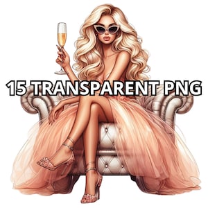 Clipart per ragazza moda pesca, 15 PNG, Glam Girl Png, Clipart fashionista, Clipart moda, Clipart Boss ragazza, Clipart Glam Girl, Moda Png