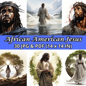 30 Gesù afroamericano, JPG PDF 14 POLLICI, Gesù Nero, Arte Cristiana, Png Religioso, Arte di Gesù Cristo, Clipart di Gesù, Fede Speranza Amore