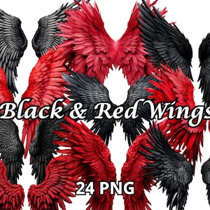Black & Red Wings, 24 PNG, Angel Wings Clipart, Wings Clipart, Heaven Clipart, Fairy Wings,Angel Wings Png,Angel Clipart,Wings Png,Angel Png