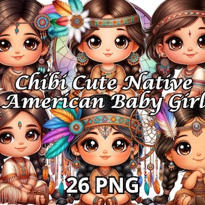 Chibi Süßes Indianer-Baby-Mädchen, 26 PNG, Baby-Prinzessin-Clipart, Baby-Mädchen-Indianer-Clipart, Süßes Indianer-Baby-Mädchen, Chibi-Mädchen-Clipart