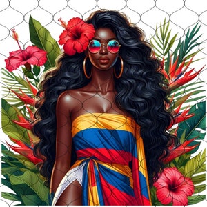 Black Colombian Girl Png, 25 PNG, Proud Colombian Girl, Colombian