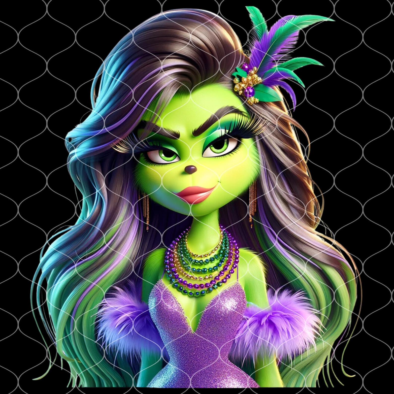 mardi gras mask lady