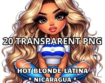 20 Latina Rubia Caliente *Nicaragua*, Nicaragua Png, Nicaragua Clipart, Latina Png, Latina Clipart, Chibi Girl Clipart, Nicaragua Girl Png