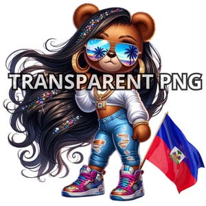 Splendido orsacchiotto femminile di Haiti Png, PNG TRASPARENTE, Png ragazza Haiti, Png bandiera Haiti, Clipart Haiti, Png Haiti, Ragazza caraibica, Ragazza dell'isola