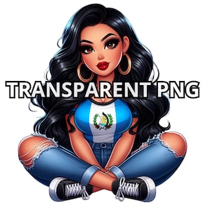 Chibi Hot Latina - Guatemala,TRANSPARENT PNG, Guatemalan Girl Png, Guatemala Png, Guatemala Flag, Guatemalan Png, Latina Png, Latina Clipart