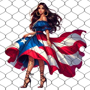 Fashion Puerto Rican Goddess, 20 Png, Boricua Png, Puerto Rico Clipart