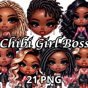 Chibi Girl Boss, 21 PNG, Chibi Style Woman Clipart, Lady Boss Clipart, Girl Boss Clipart, Boss Babe Clipart, Chibi Dolls Png, Chibi Png